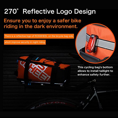 Roswheel 2 in 1 Gepäckträgertasche Radtasche Rucksack Wasserdicht 5 L mit Reflektierendem Band Outdoor (Orange) - 4