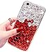 Produktbild Voller Diamant Hülle für iPhone XR,Aearl TPU Silikon Transparent 3D Bling Glitzer Kristall Steinchen Handyhülle Bumper Case Cover mit Displayschutzfolie für iPhone XR 6.1 Zoll,Weiß + Rot
