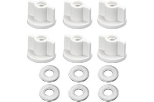 UZEXYO 6 Set Toilet Seat Back Nut Washer Kit Toilet Seat Bottom Fixing Kit Toilet Rear Nuts for Top Mount Toilet Seat Hinges