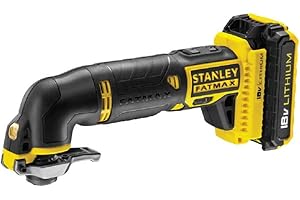 STANLEY FMC710D2-QW Fatmax Ustensile Oscillante Con 2 Batterie 2Ah e Valigetta, Angulo oscillante Con Foglie di Ricambio, 18 V
