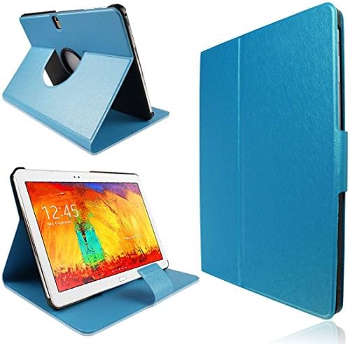 Blue Samsung Galaxy Note 10.1 2014 Edition (SM-P600/P601/P605) PU Leather Sleep Wake Feature Luxury Ultra Slim Smart Stand Magnetic Flip 360 Rotate Function Case Cover - Part of JJOnline Mobile Phone Accessories