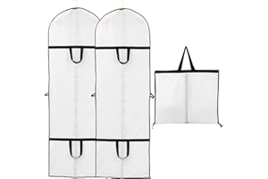 Niviy Sacco porta abiti lungo di alta qualità 60X180CM Addensare PEVACopri Abiti Antipolvere per Vestiti Antipolvere e Anti umidità per Vestito Da Sposa Smoking gonna lunga Borsa Porta Abiti 2PCS