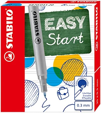 STABILO EASYOriginal refill - Cartuccia per Penna Roller Ergonomica - Fine 0,3 mm - Confezione da 20 - Blu