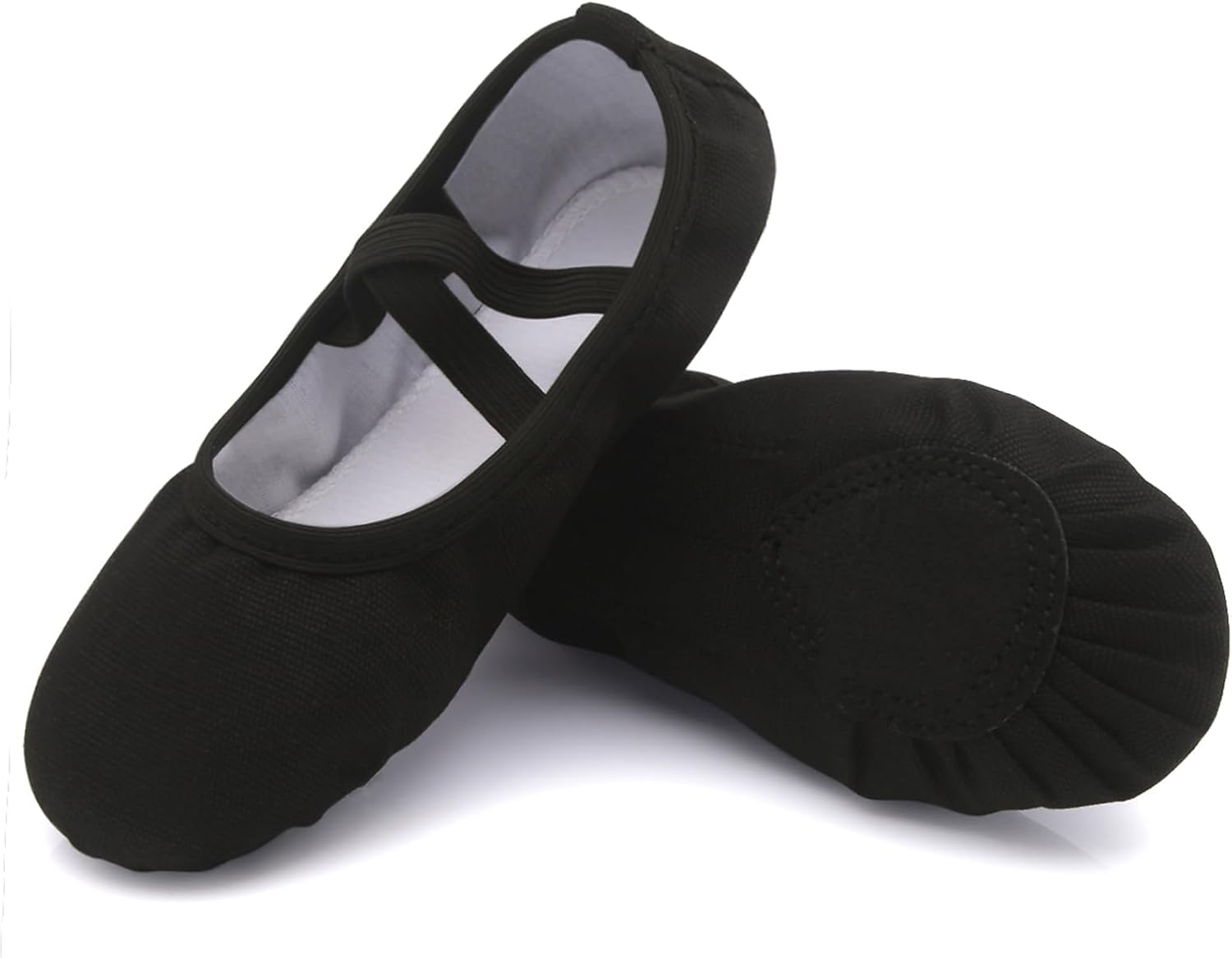 Uniuni Zapatillas Ballet Niña y Mujer Transpirable Canvas Ballet Zapatos con Suela de Cuero Dividido para Niños Adulto