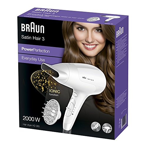 Braun Satin Hair 3 Haartrockner Power Perfection HD 385, mit Diffusor - 3