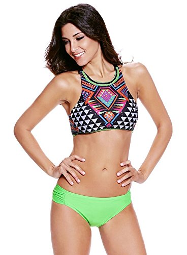 Preisvergleich Produktbild MLDYZ Stempel Bikini_Sexy Western Digital Stempel Bikini Badeanzug, Grün, Xl