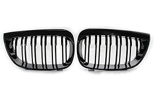XiaoXIN Par de parrillas de rejilla delantera de repuesto para BMW 1 Series E81 E87 2004-2007, parrillas de carreras de estilo de coche