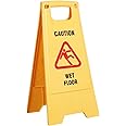 Wet Floor Sign Board, slippery floor board, Safety Signs, Wet Floor Stand, Wet Area Board, yellow caution sign board, Floor Cleaning Signs, Plastic sign Board, housekeeping signage (Pack of - 2)