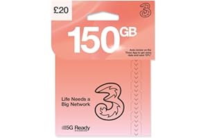 LOVE 2 SURF THREE 4G/5G SIM Card UK & ROAM FREE in over 70 destinations - PREPAID PAYG £20 Bundle - 150GB + (50GB FREE DATA) Unltd Texts & Mins - ROAMING ALLOWANCE 18GB