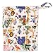 Waterproof Reusable Baby Cloth Diaper Bag Double Zipper Forest Animal Pattern