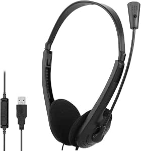 KKSH Cuffie USB con Microfono, PC Cuffie per Call Center, Auricolare con  Cavo Cancellazione del Rumore e Controlli Audio Microfono Cuffie per  Conferenze Aziendali : Amazon.it: Informatica