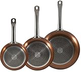 Bergner San Ignacio Proffesional Set of 3 Copper Frying Pan Set Induction Non Stick. Set includes 20cm Frying Pan, 24cm Frying Pan &amp; 28cm Frying Pan (Kitchen &amp; Home)