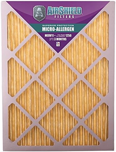 AirShield 30001-202-0042 Micro-Allergen MERV 11 Fine Furnace Filters (2 Pack), 20 x 30 x 1"
