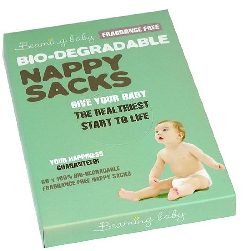 10 Packs of Beaming Baby Organic Biodegradable Nappy Sacks Non Fragrance (10 * 60 sacks = 600 sacks)