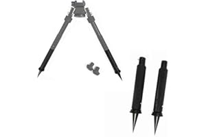 HWZ 2017 9" inch to 11.8" inch Tactical Bipod Adjustable Extension Quick Detach Picatinny Mount Sniper Hunting (Black) with Spikes Extra Extension Legs