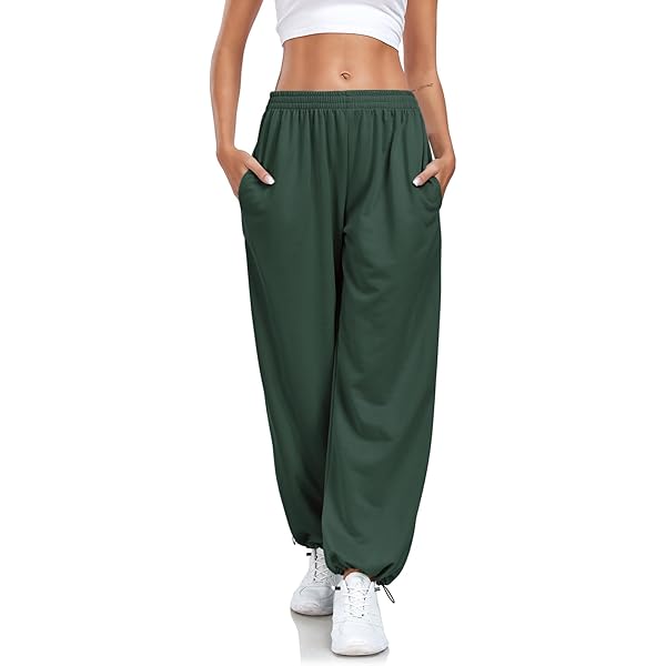 Jhsnjnr Joggingbroek voor dames, lang, comfortabele sweatbroek, hoge taille, trainingsbroek met zakken, vrije tijd, baggy sweatpants, sportbroek, grijs, M