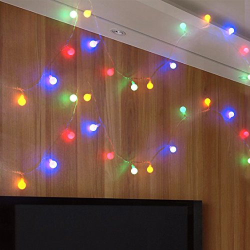 Denknova® LED Globe Lichterkette Innen Deko Glühbirne 10 Meter 100er LEDs DC 31V strombetrieben Stimmungsbeleuchtung Lichter für Feste, Weihnachten, Partys und Hochzeit / äußere Dekoration (Bunt)