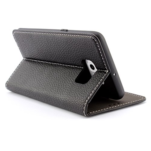 [ J7 (Version 2016) ] Handy Schutz Tasche Noble Series Cover für Samsung Galaxy [ J7 (Version 2016) ] edle Book Style Hülle mit Aufstellfunktion und Kartenfach ScorpioCover schwarz - 6