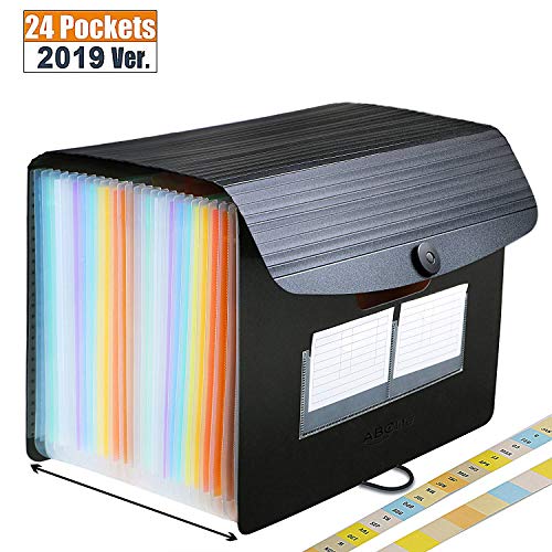 Trieur A4 / Range Document / Rangement Papier - ABClife Trieur Valisette Rangement documents Classeur a4 Organiseur Documents Trieur Extensible Accordéon Document (Trieur 24 compartiments)