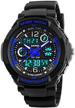 Boys Led Digital Military Watches with Alarm Stopwatch Chronograph Function,Age 7-10,11-15 Children,Blue