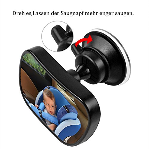 Starcrafter Auto Baby Spiegel Einstellbare Rückspiegel für Babyschalen mit Saugnäpfe und Klammer - 3