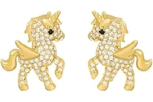 FÉERIES ET MERVEILLES BOUCLES D'OREILLES LICORNE SUR CRISTAUX AUTRICHIEN, FIGURINE LICORNE, BOUCLES LICORNE
