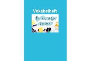 Vokabelheft für Englisch (A4, 2 Spalten, Lineatur 53, liniert, 108 Seiten, glänzendes Softcover, Design: Hellblau, Do you speak English?)