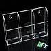 Produktbild King Do Way Acryl Halterung Tür Fernbedienung TV Wandtattoo Aufbewahrungsbox Haus Wohnzimmer Remote Control Holder Transparent, 3 Grilles, 200mmX40mmX138mm