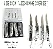 Produktbild KaSul® Germany| 4'er Design Taschenmesser Set Klappmesser | Schlaufe |Metall 8-15cm Geschenk Schlüsselanhänger