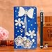 Produktbild Locaa(TM) For Asus Zenfone C ZenfoneC 3D Bling Case Leder Hochwertige Cover Abdeckung Beautiful Cute + Gift Schutzhülle Scratch Stoßstange Hülle Shell Schale Fall einfach - [Bunt Serie 3] bowknot Anhänger 2 - Blau Holster