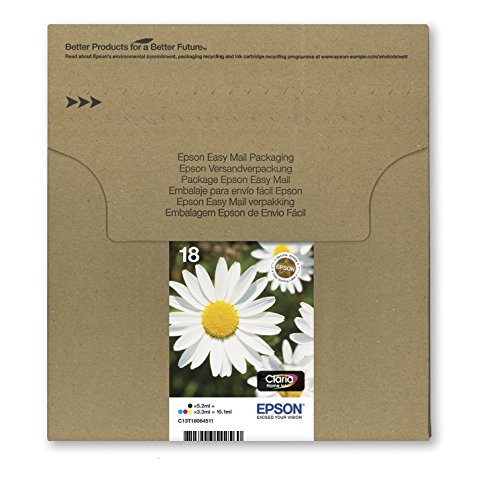 Epson Original T1806 Tinte, Gänseblümchen, Claria Home, Text- und Fotodruck (Multipack, 4-farbig) (CYMK)