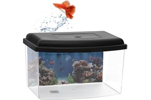 GarPet Mini Aquarium Terrarium Faunarium Zucht Becken klein Fisch Triops Garnelen Acryl Kunststoff Plastik mit Deckel Rückwandfolie
