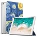 Produktbild MoKo Hülle für New iPad Air (3. Generation) 10.5" 2019/iPad Pro 10.5 2017 - PU Leder Tasche Schutzhülle Schale Smart Case Translucent Rücken Deckel, mit Auto Schlaf/Wach Stanfunktion, Sterne Nacht