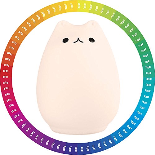Aizhy Luce Notturna Bambini animale lampada di 7colori dell'ombra di 7W LED luce del bambino del gatto del fumetto del silicone del LED portatile per i capretti Adulti Camera da letto,USB ricaricabile