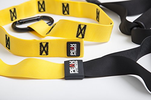 Peak Fitness Cross Fit Schlingentrainer mit Türanker, Riemen, schweren Schnallen und Tragetasche für Körpergewicht Training, ideal für Fettverbrennung, Muskelaufbau, Core-Training und für jedes Haustraining empfohlen. 100% Zufriedenheit – KEINE RISIKEN. Gratis 60–tägige Rückgabegarantie der gesamten Kosten. - 7