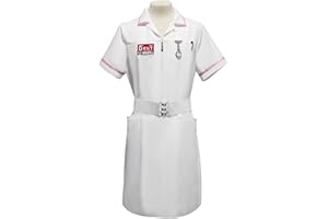 IOONCHI Mens Joker Nurse Costume Adult with Pen Pocket Watch Badge Outfit Set Joker Cosplay Costume Halloween