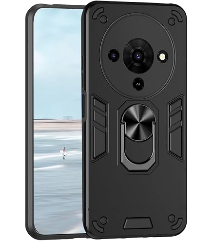 Cover + Vetro Temperato + Anello Per ZTE Blade A75 5G – Custodia Antiurto In TPU Nero E Pellicola Protettiva – Protezione Completa