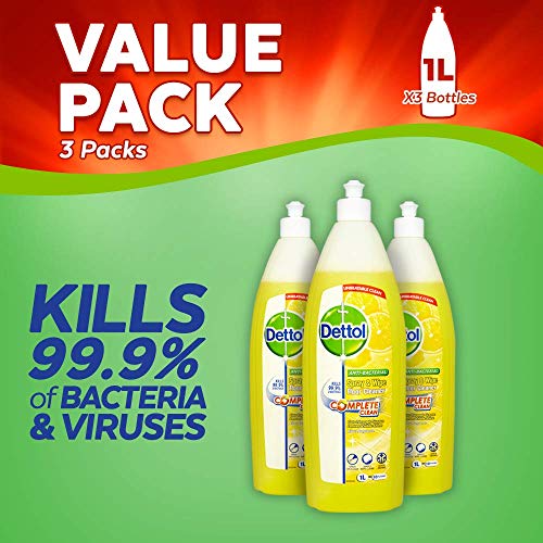 Limpiador líquido Spray and Wipe de Dettol, fragancia cítrica, 1 l (paquete de 3)