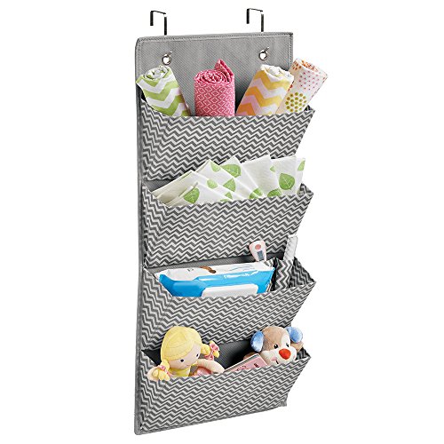 InterDesign 02643EU Aldo Schrank-Organizer aus Stoff zur Wandmontage oder Hängen über die Tür für Handtaschen, Spielzeug, grau/cream, 33.02 x 72.39 x 1.5 cm - 3