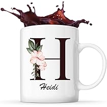 Personalisiert: Tasse Mit Namen Heidi – Positive Eigenschaften, Spülmaschinenfest, 325 Ml, Weißer Steingut-Becher