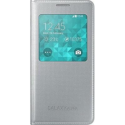 Samsung S-View Case Cover for Samsung Galaxy Alpha - Argent