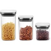 Orret Home Square Borosilicate Glass Leak Proof Vacuum Supplies and Pulses Storage Container &ndash; Airborne Thermicyl Jar, Candy, Flour, Maca