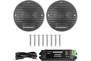 STUDIOFINIX 3"-Marine-Bluetooth-Lautsprecher für Boot, Motorrad, Whirlpool, SPA – 140W wasserdicht (Grau)