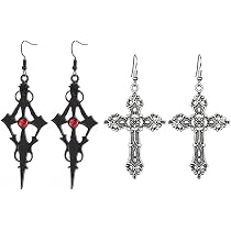 Yienate Collana Girocollo Gotica Crocifisso Ciondolo Argento Perla Perline Grande Croce Fascino Gioielli Estetici Per Donne E Ragazze
