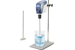 Agitatore elettrico ONiLAB, miscelatore digitale a LED con asta di agitazione, 20 l, 10000 mPas, 50~2200 giri/min, lega di alluminio (solo agitatore, supporto non incluso)