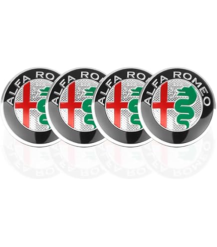 Set De 4 Enjoliveurs Adhésifs Dorés 50mm Pour Alfa Romeo 147, 156, GT, Giulia, Mito (modèles 2016 Et +)