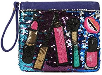 CLYQZ Woman's Fashion Wild Personality Envelopes Korean Casual Sequins Make-up Portable Shoulder Messenger Hand Handbags,Blue-OneSize