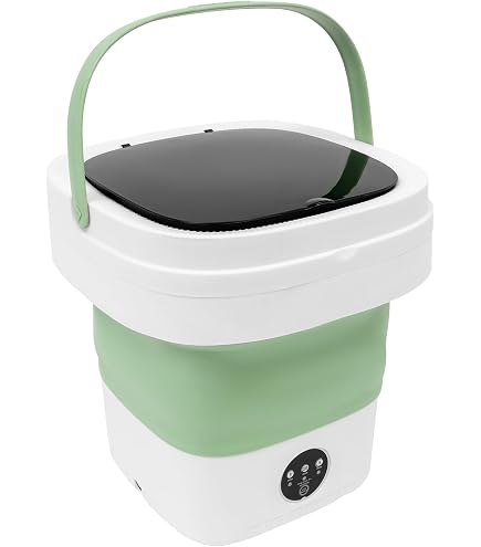 Fockety Lavatrice Portatile Pieghevole 4,5L - Mini Lavabiancheria Con Centrifuga E Tubo Di Scarico, Per Camper, Dormitorio, Viaggi, 100-240V, Blu E Bianco