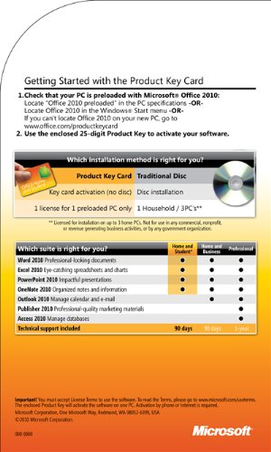 Microsoft Office Home And Student 2010 PC Attach Key PKc Microcase  Versi  n en ingl  s 