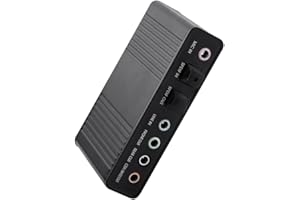 YUNSEITY Scheda Esterna USB 2.0 Adattatore Surround 5.1 a 6 Canali, con Uscita Digitale S/PDIF, per PC